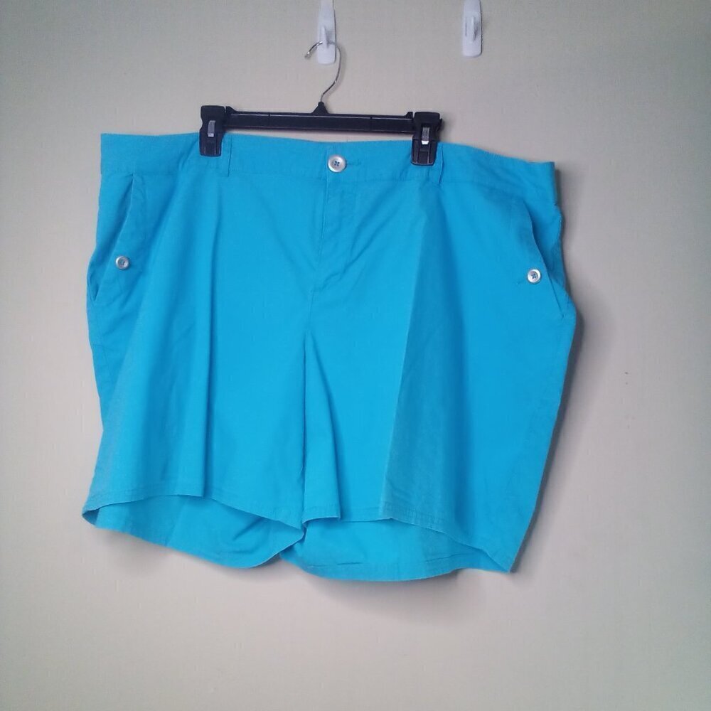 Lane Bryant Shorts Women 24 Chino Pockets Teal Blue